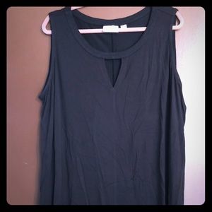 Black Sleeves Keyhole Top
